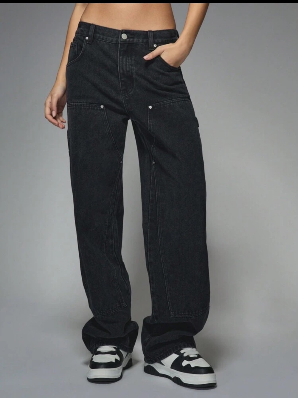 Missguided Black Wide Leg Flare Jeans